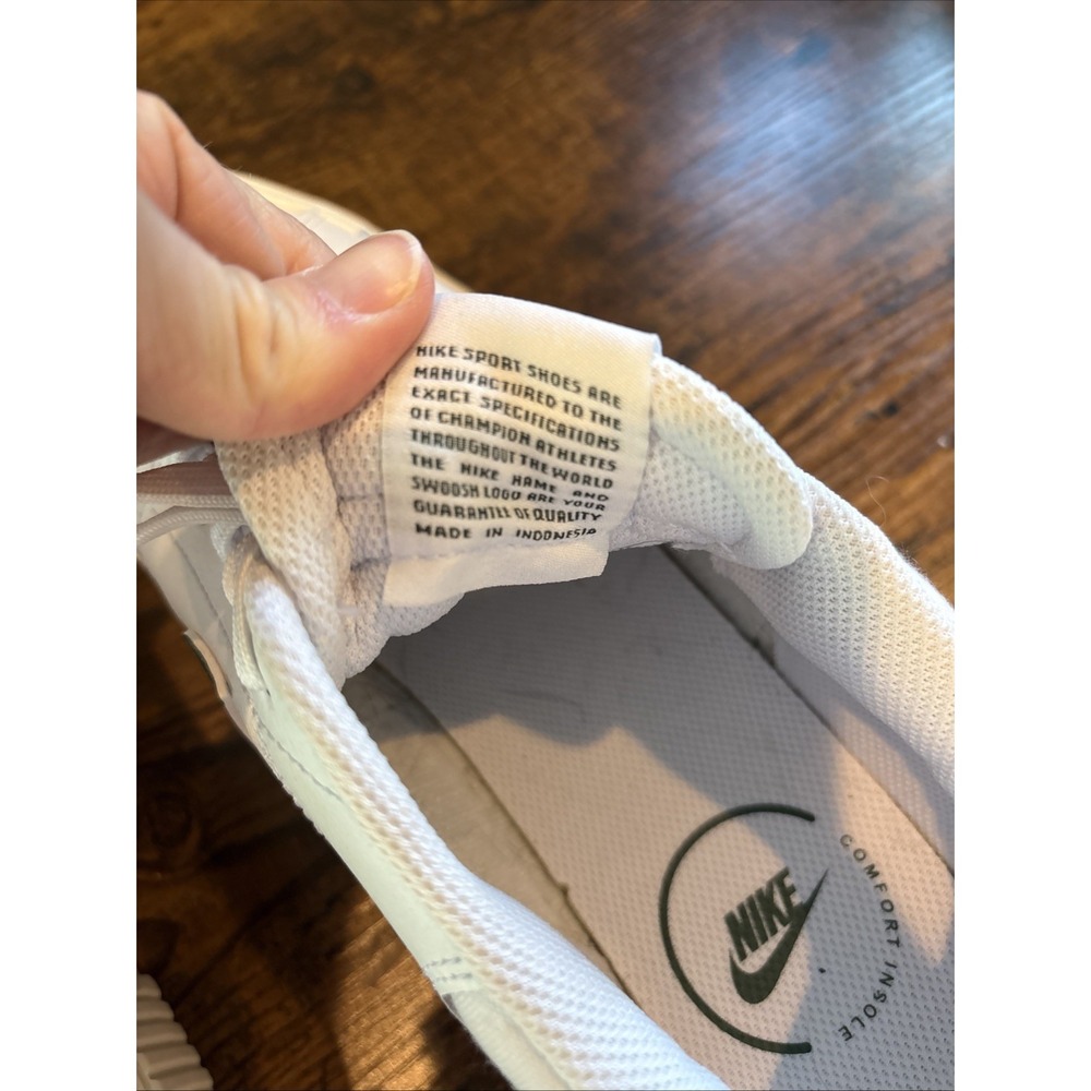 Nike Women’s White Sneakers with Dark Green Swoosh - Picture 9 of 10